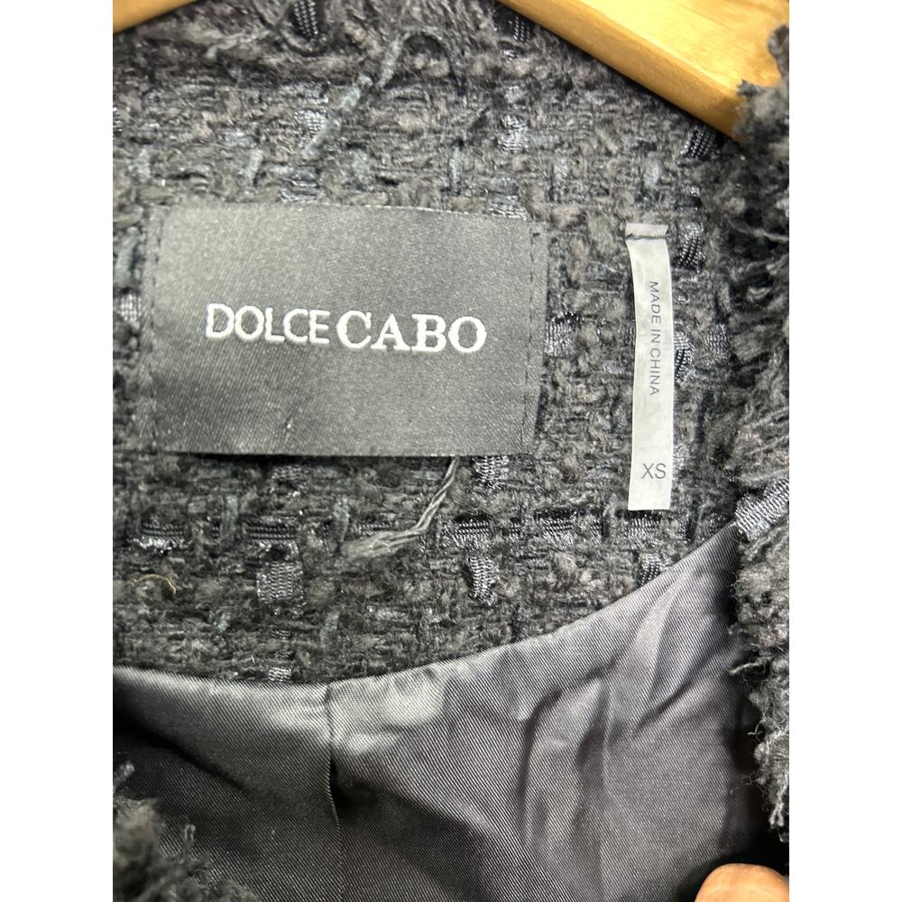 DOLCE CABO TWEED JACKET PEARL BUTTON, SIZE XS - Picture 3 of 6